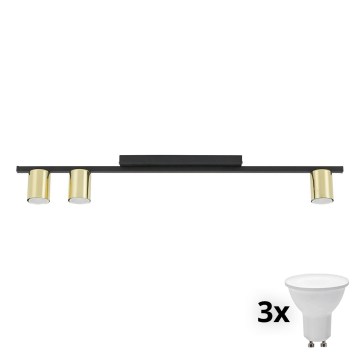 LED-Spotleuchte LOGAN 3xGU10/10W/230V schwarz/gold