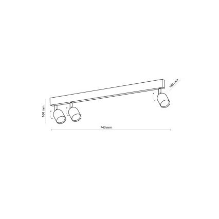 LED-Spotleuchte TOP 3xGU10/10W/230V schwarz