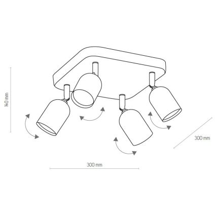 LED-Spotleuchte TOP 4xGU10/10W/230V schwarz