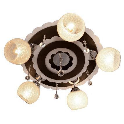 LED Spotlight ARONA 5xE27/15W/230V+LED schwarz