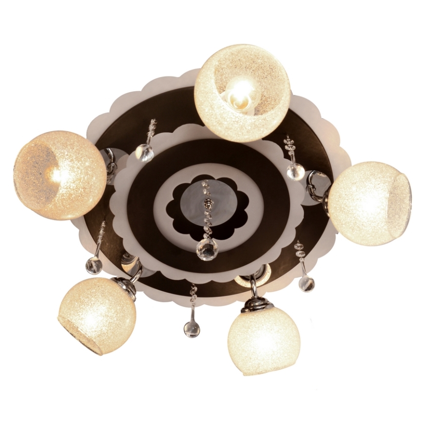 LED Spotlight ARONA 5xE27/15W/230V+LED schwarz
