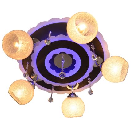 LED Spotlight ARONA 5xE27/15W/230V+LED schwarz