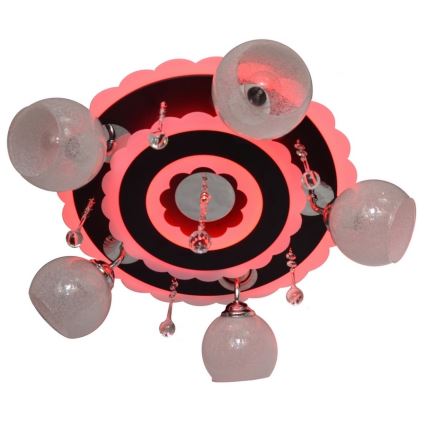 LED Spotlight ARONA 5xE27/15W/230V+LED schwarz
