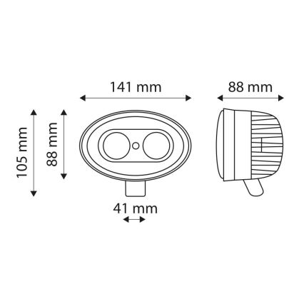 LED Spotlight blau STRUM LED/10W/10-80V IP67 6000K