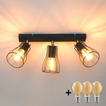 LED Spotlight TUBE II 3xE27/15W/230V schwarz