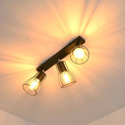 LED Spotlight TUBE II 3xE27/15W/230V schwarz