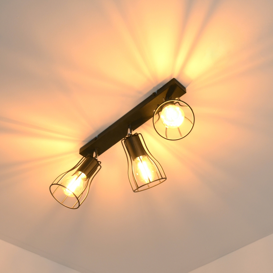 LED Spotlight TUBE II 3xE27/15W/230V schwarz