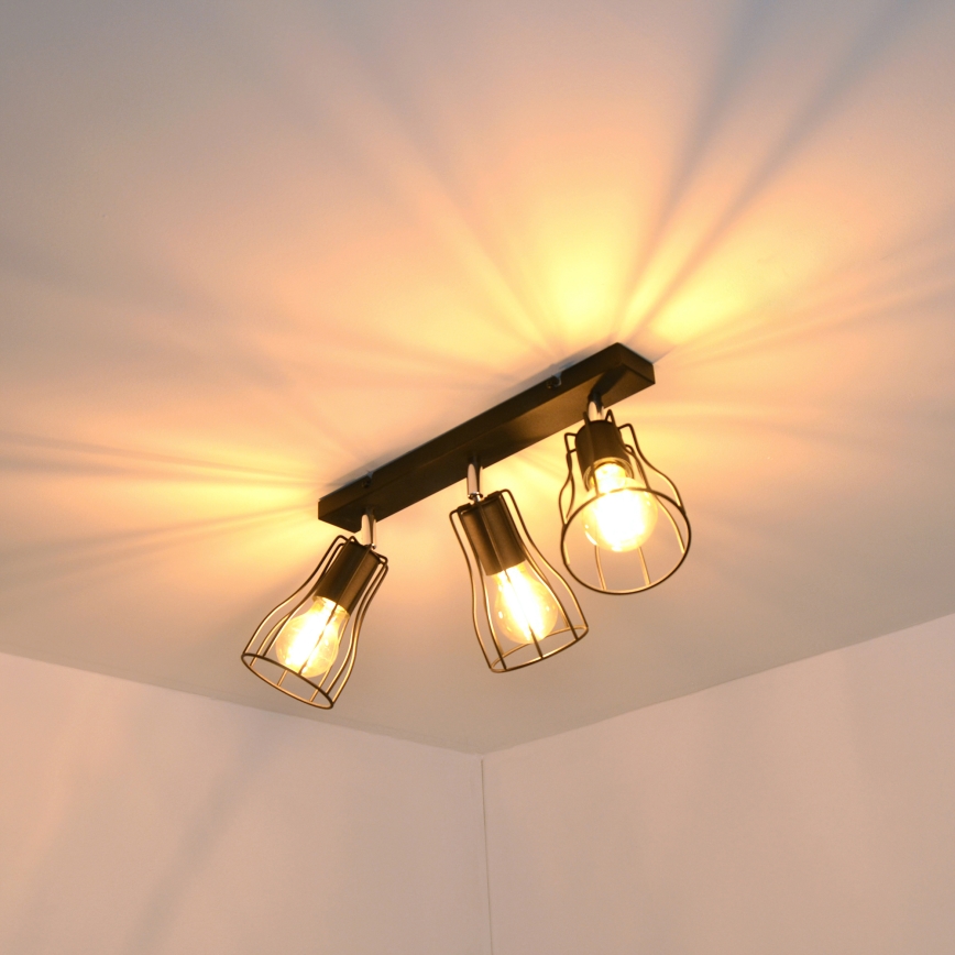 LED Spotlight TUBE II 3xE27/15W/230V schwarz