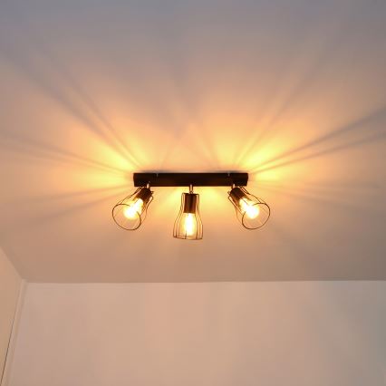 LED Spotlight TUBE II 3xE27/15W/230V schwarz