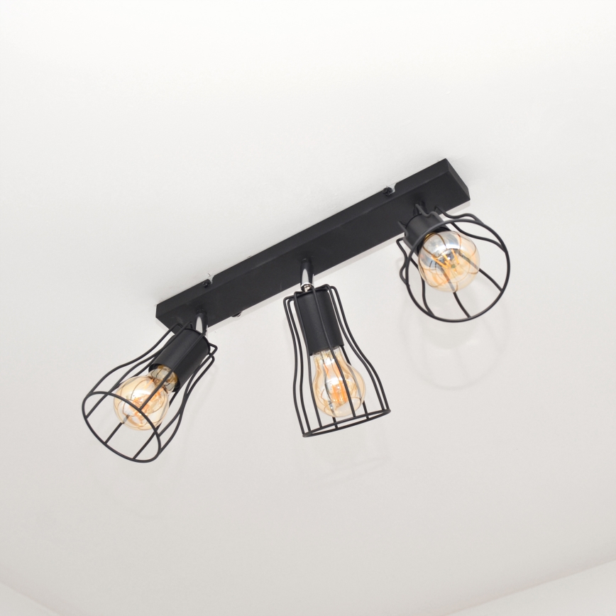LED Spotlight TUBE II 3xE27/15W/230V schwarz