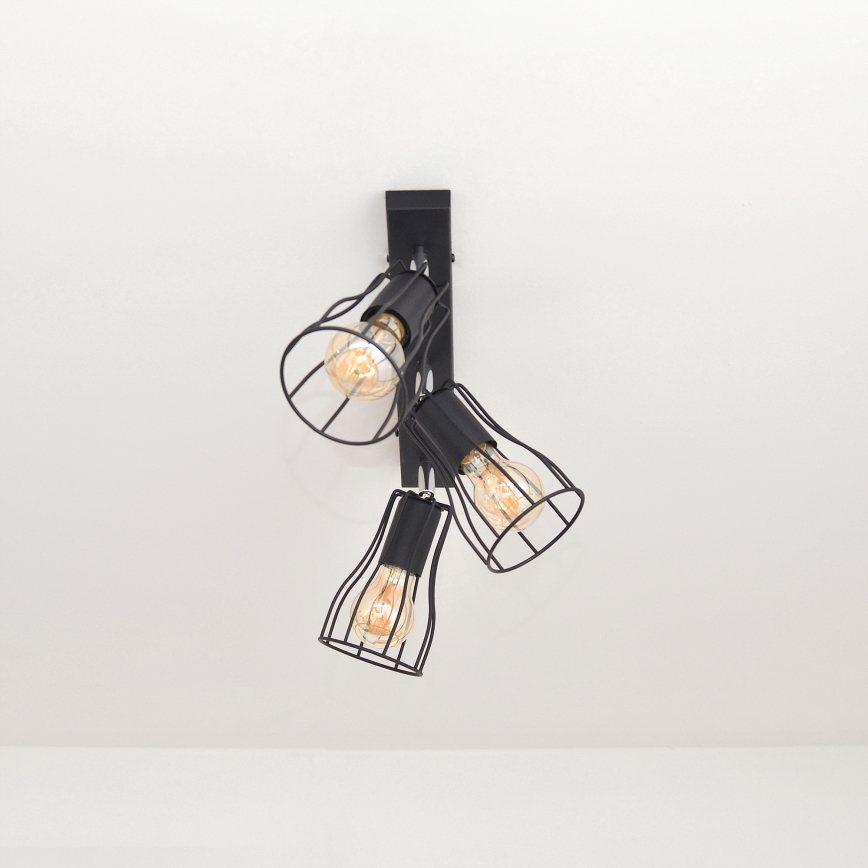 LED Spotlight TUBE II 3xE27/15W/230V schwarz