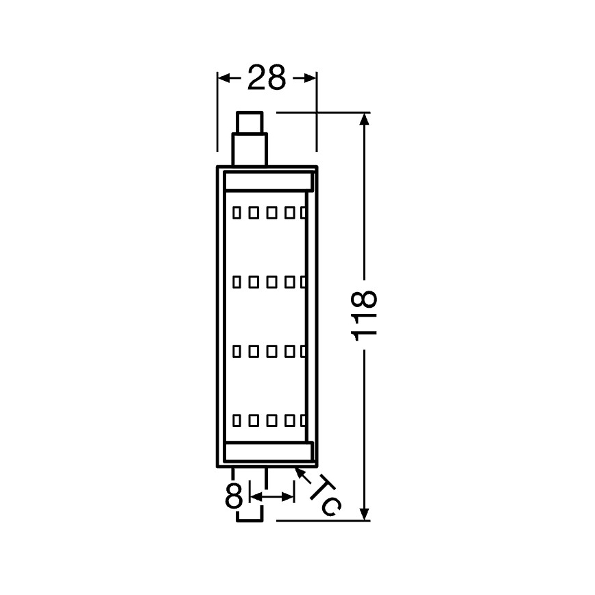 LED-Stablampe R7s/13W/230V 2700K 118 mm