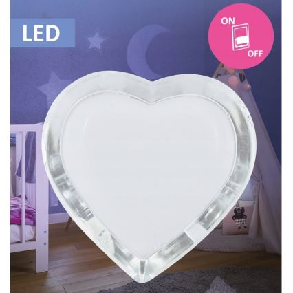 LED Steckdose Nachtlicht 0,4W/230V weißes Herz