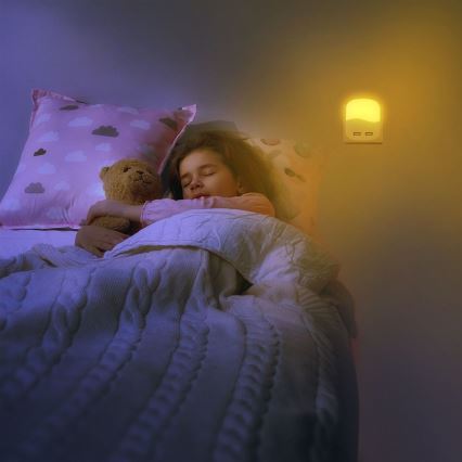 LED-Steckdosen-Nachtlicht mit Dämmerungssensor 2xUSB LED/0,45W/230V 4000K