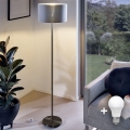 LED-Stehleuchte TUNJA 1xE27/20W/230V, Ø 30 cm, schwarz/grau