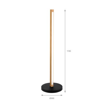 LED Stehleuchte VERDE LED/18W/230V 3000K Eiche/Schwarz