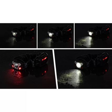 LED wiederaufladbare Stirnlampe mit Dimmfunktion, Sensor, Powerbank-Funktion und rotem Licht LED/10W/5V IP44 1200 lm 4000 mAh