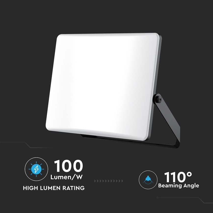 LED-Strahler LED/100W/230V 3000/4000/6500K IP65 schwarz