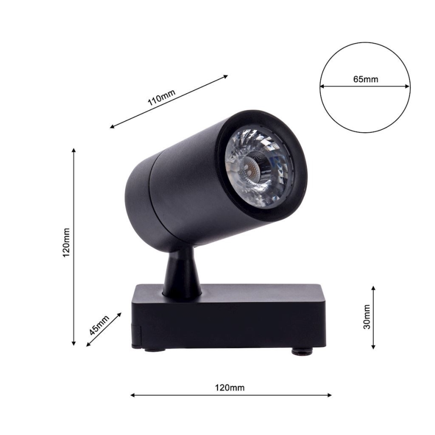 LED-Strahler für Stromschienensystem TRACK LIGHT LED/7W/230V 3000K schwarz