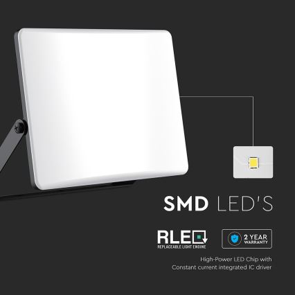 LED-Strahler LED/100W/230V 3000/4000/6500K IP65 schwarz