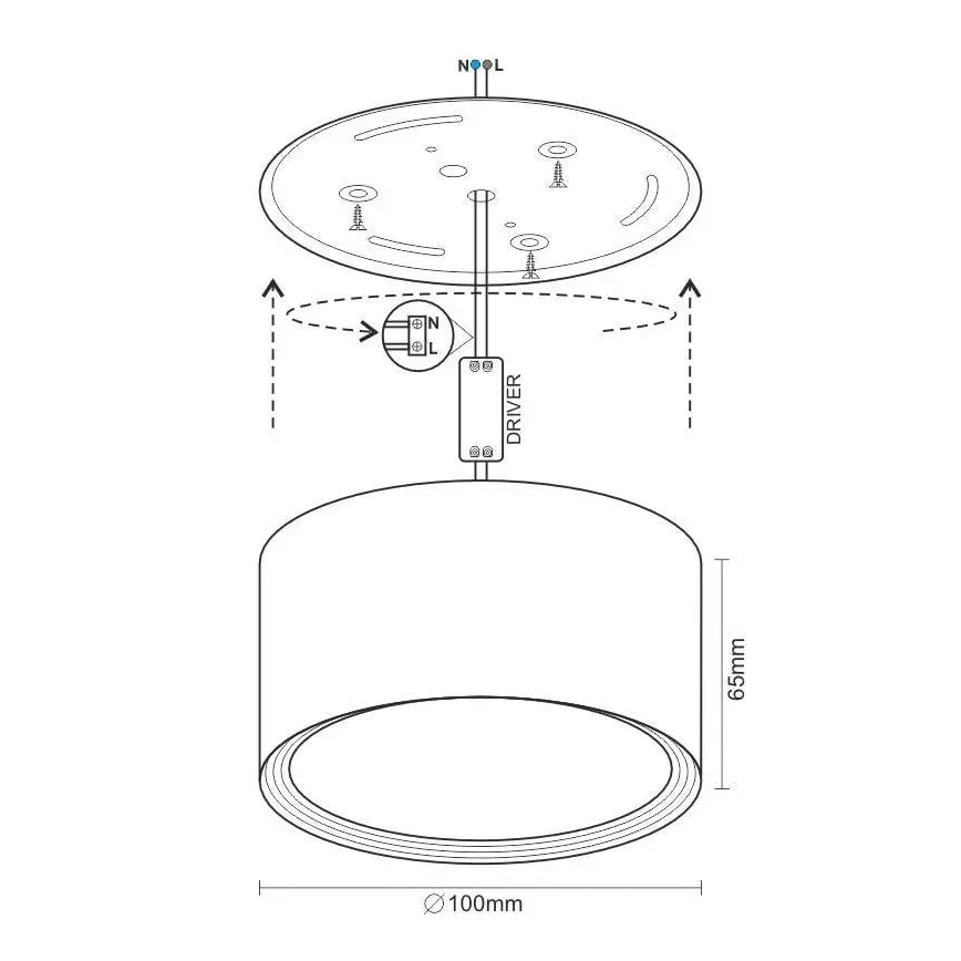 LED-Strahler LED/12W/230V 4000K d 10 cm weiß