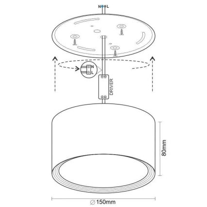 LED-Strahler LED/17W/230V 4000K d 15 cm weiß