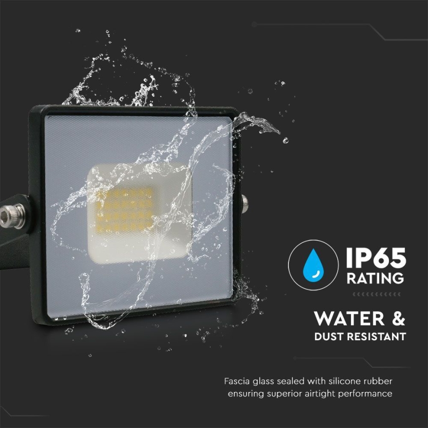 LED-Strahler LED/20W/230V 6500K IP65 schwarz