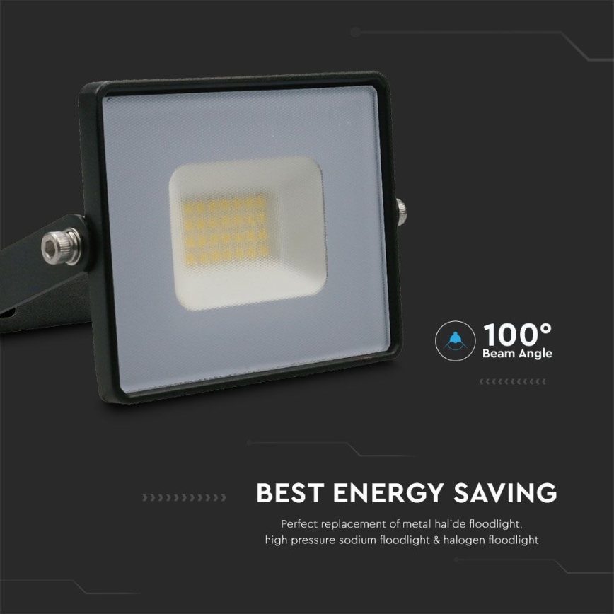 LED-Strahler LED/20W/230V 6500K IP65 schwarz