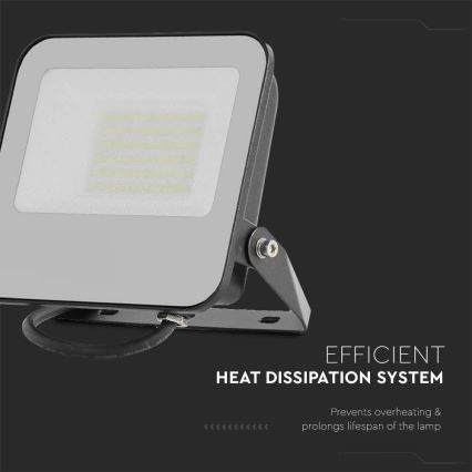 LED-Strahler LED/50W/230V 4000K IP65 schwarz