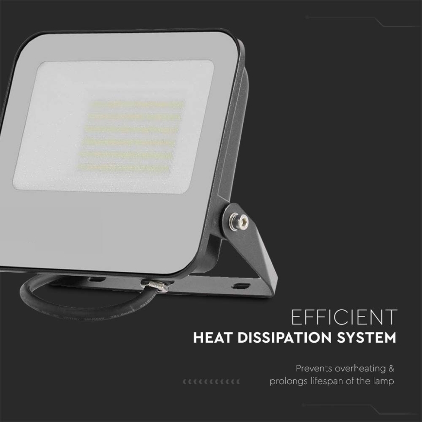 LED-Strahler LED/50W/230V 4000K IP65 schwarz