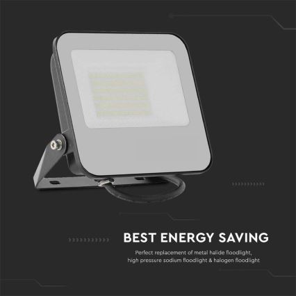 LED-Strahler LED/50W/230V 4000K IP65 schwarz