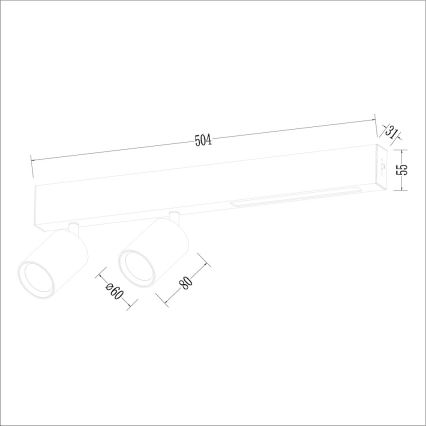 LED-Strahler MAGNET LED/5W/230V + 2xGU10/60W 3000/4000K weiß