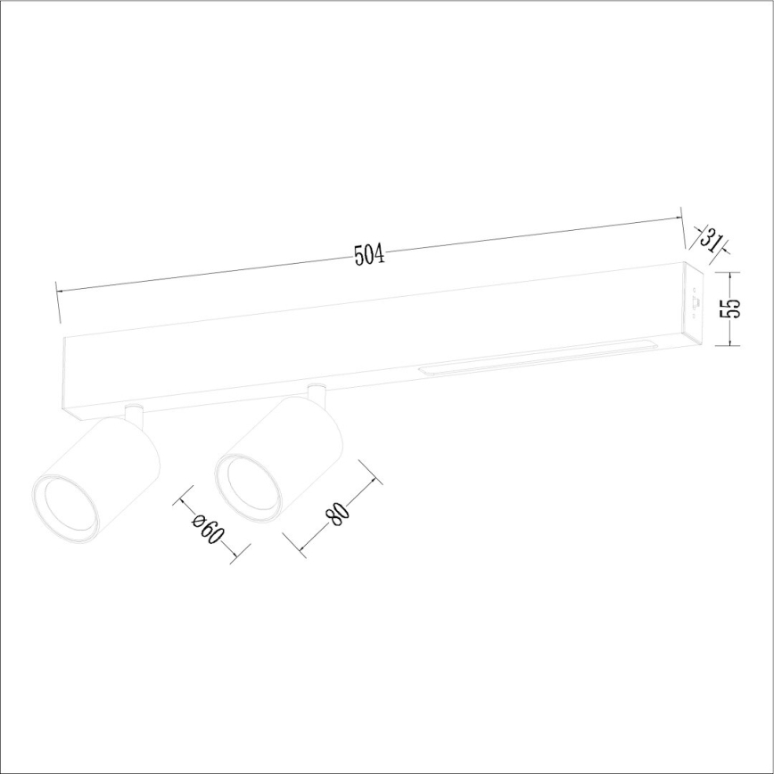 LED-Strahler MAGNET LED/5W/230V + 2xGU10/60W 3000/4000K weiß