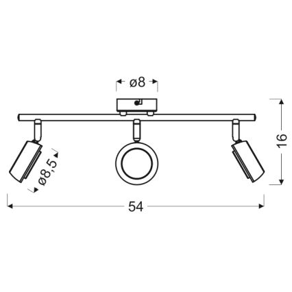 LED-Strahler MILD 3xLED/6W/230V grau