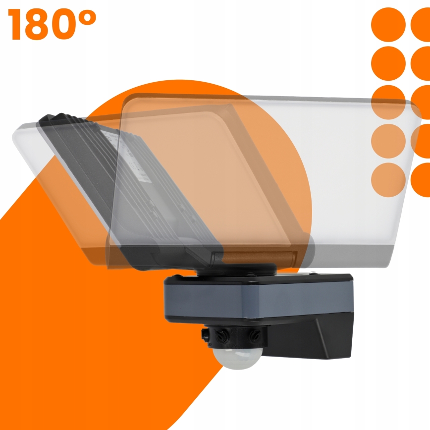 LED-Strahler mit Bewegungs- und Dämmerungssensor LED/44W/230V 4200K IP54 schwarz