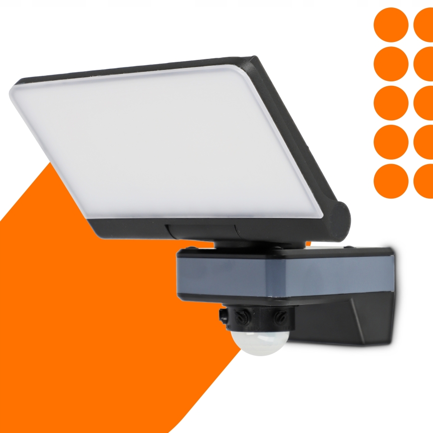 LED-Strahler mit Bewegungs- und Dämmerungssensor LED/44W/230V 4200K IP54 schwarz