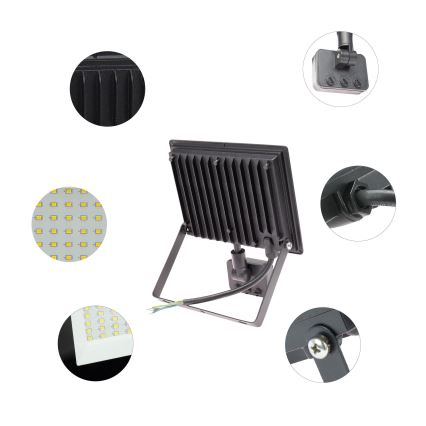 LED-Strahler mit Bewegungsmelder NOCTIS LUX 3 LED/50W/230V 3000K IP44 schwarz