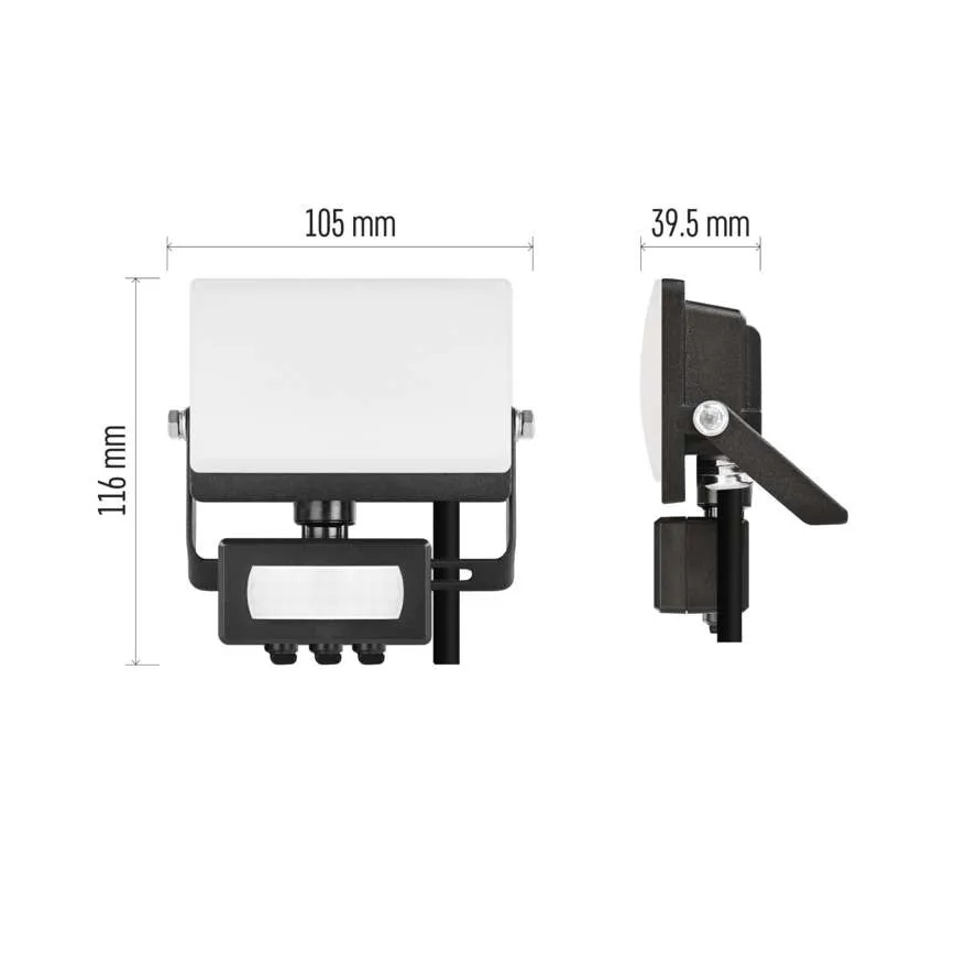 LED-Strahler mit Bewegungs- und Dämmerungssensor TAMBO EVO LED/10W/230V 4000K IP44 schwarz