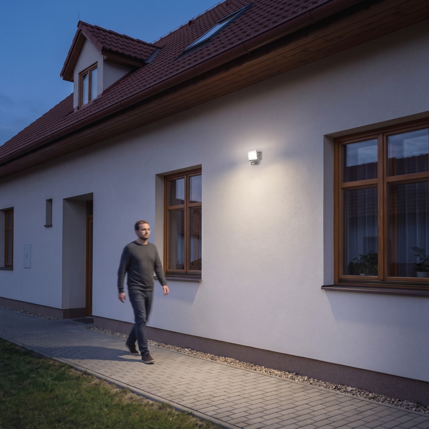 LED-Strahler mit Bewegungs- und Dämmerungssensor TAMBO EVO LED/20W/230V 4000K IP44 schwarz