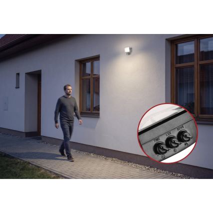 LED-Strahler mit Bewegungs- und Dämmerungssensor TAMBO EVO LED/20W/230V 4000K IP44 schwarz