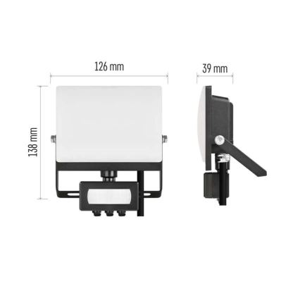 LED-Strahler mit Bewegungs- und Dämmerungssensor TAMBO EVO LED/20W/230V 4000K IP44 schwarz