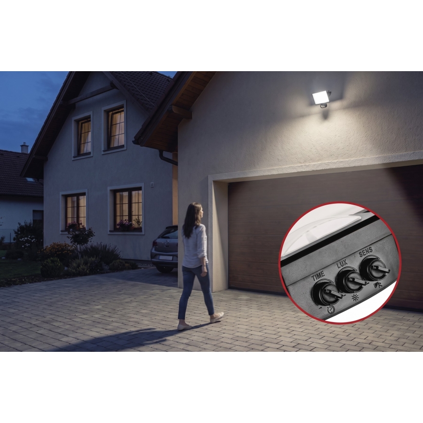 LED-Strahler mit Bewegungs- und Dämmerungssensor TAMBO EVO LED/30W/230V 4000K IP44 schwarz
