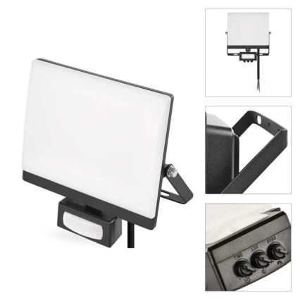 LED-Strahler mit Bewegungs- und Dämmerungssensor TAMBO EVO LED/30W/230V 4000K IP44 schwarz