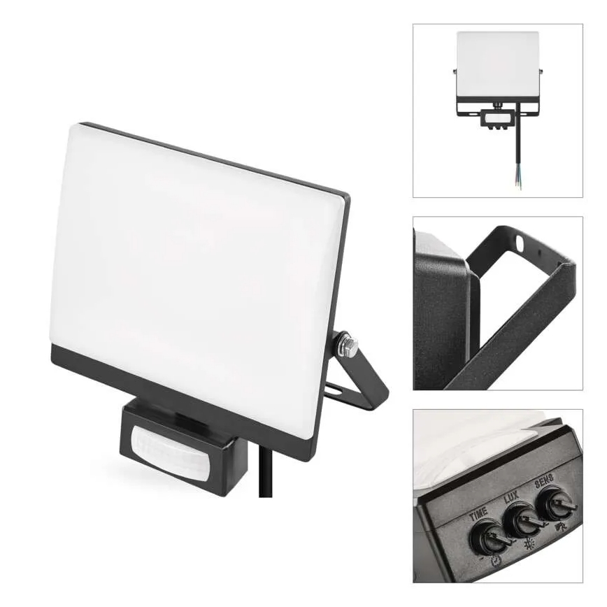 LED-Strahler mit Bewegungs- und Dämmerungssensor TAMBO EVO LED/30W/230V 4000K IP44 schwarz