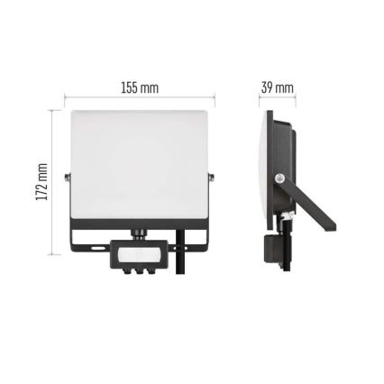 LED-Strahler mit Bewegungs- und Dämmerungssensor TAMBO EVO LED/30W/230V 4000K IP44 schwarz