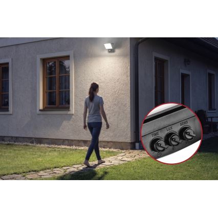 LED-Strahler mit Bewegungs- und Dämmerungssensor TAMBO EVO LED/50W/230V 4000K IP44 schwarz