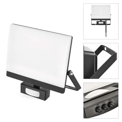 LED-Strahler mit Bewegungs- und Dämmerungssensor TAMBO EVO LED/50W/230V 4000K IP44 schwarz