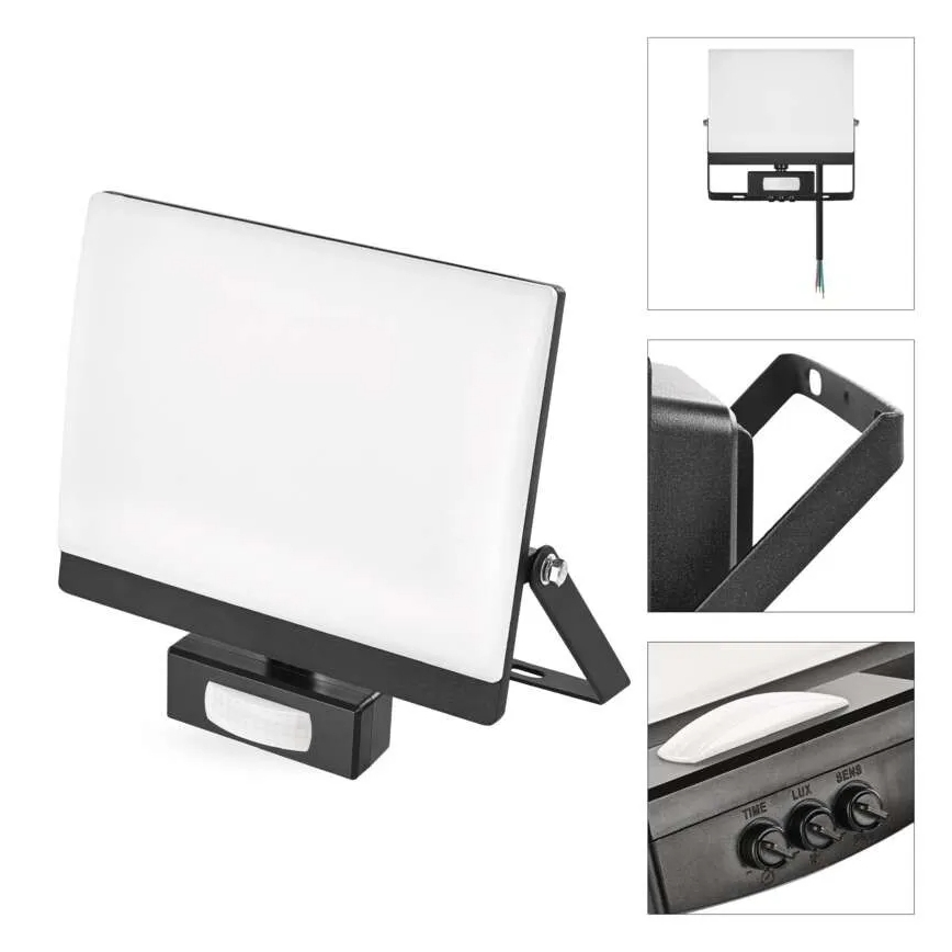 LED-Strahler mit Bewegungs- und Dämmerungssensor TAMBO EVO LED/50W/230V 4000K IP44 schwarz