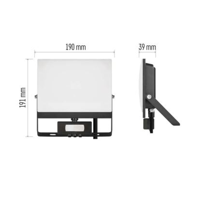 LED-Strahler mit Bewegungs- und Dämmerungssensor TAMBO EVO LED/50W/230V 4000K IP44 schwarz