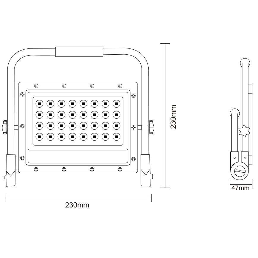 LED-Gestell mit Stativ LED/50W/230V 5000K IP65 orange